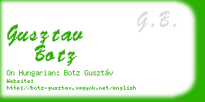 gusztav botz business card